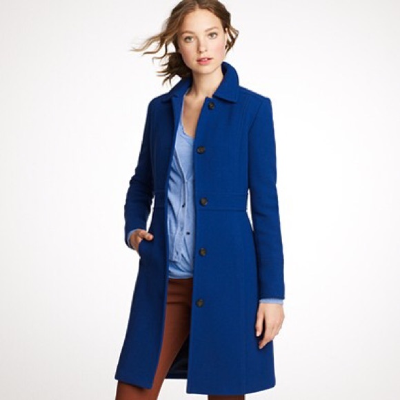 J. Crew Jackets & Blazers - J Crew Double Cloth Wool Coat Royal Blue Size 6